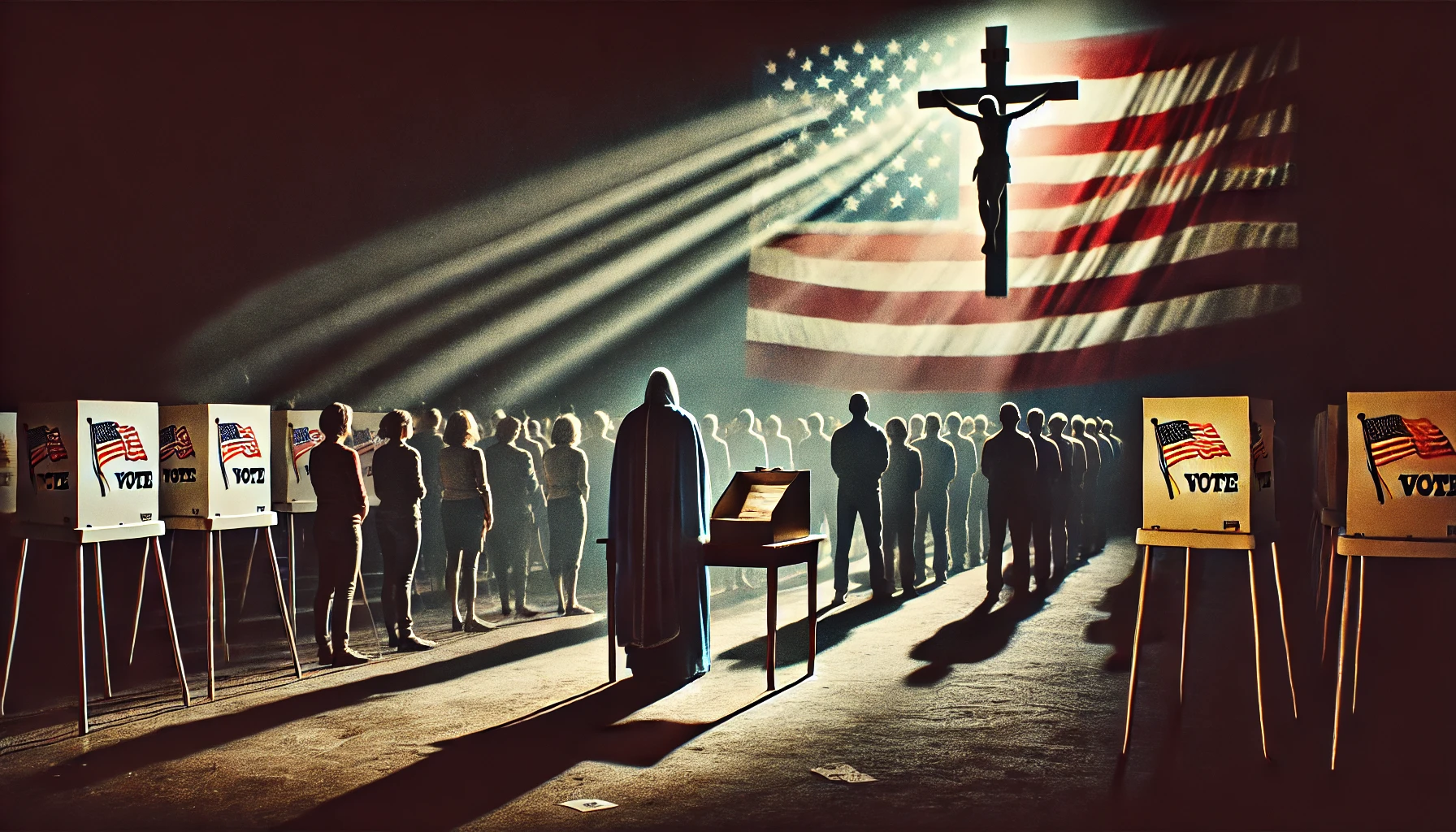 DALLE_2024-09-29_21.24.21_-_A_dramatic_thought-provoking_scene_with_a_large_group_of_people_symbolizing_millions_of_Christian_voters_standing_silently_at_a_voting_booth._In_th.webp